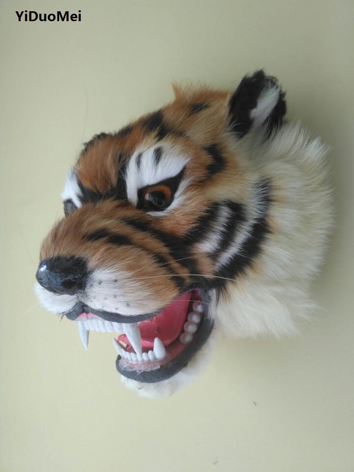 Head Racket Boom - large 24x20cm artificial tiger head model,plastic&furs