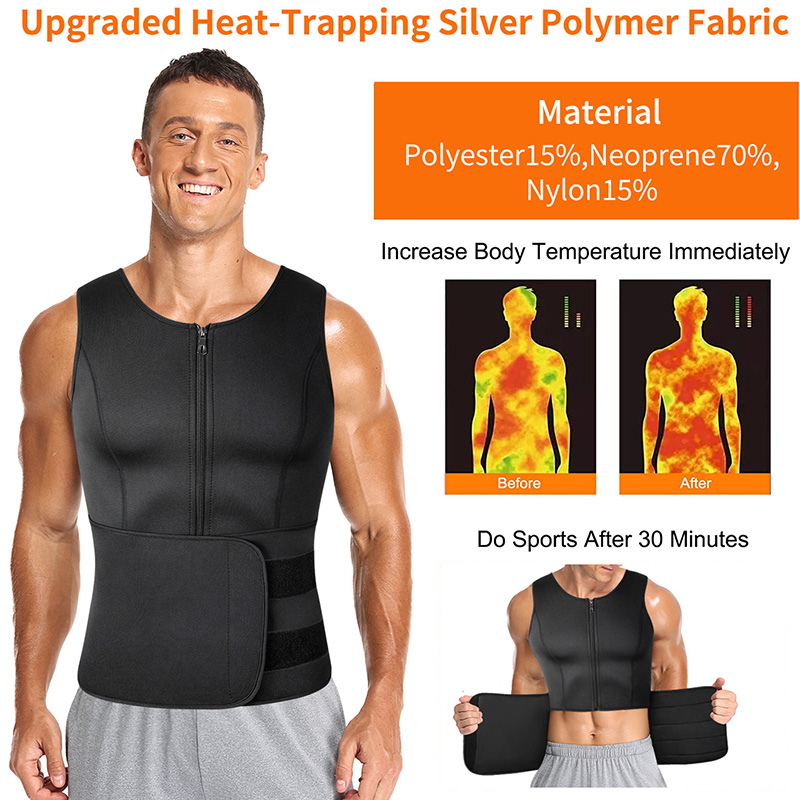 Men Neoprene Sauna Zipper Wais - Crossfit Weight Vest review and price
