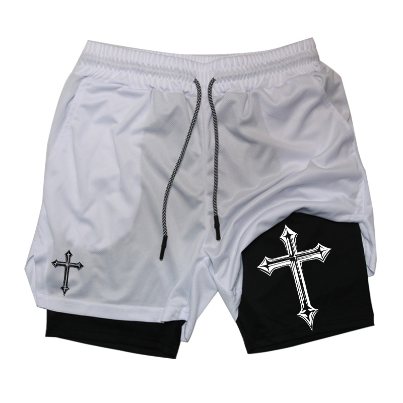 Cross Print 2-in-1 Workout Run - Crossfit Fitness Gear review and price