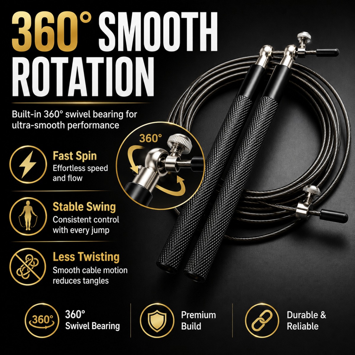 360 Degree Ball Bearing Speed  - Jump Rope Speed Bearing review and price